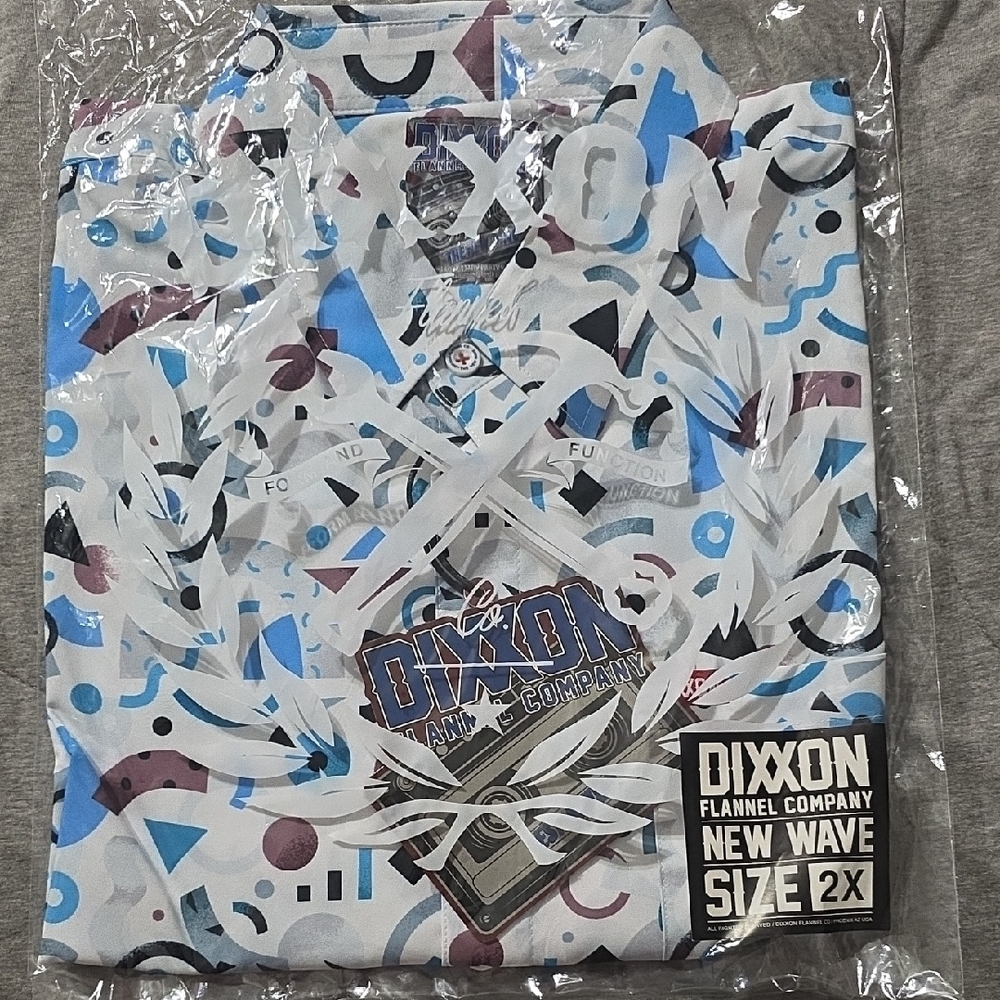 DIXXON Geometric Flannel Shirt - Blue, Black, White